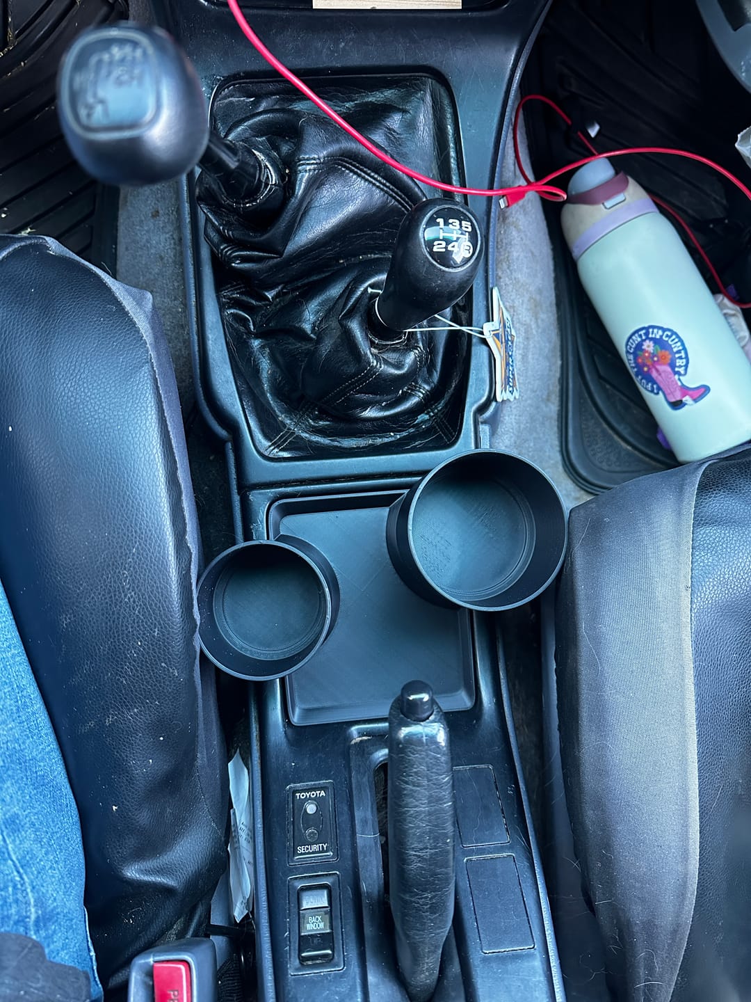 Customer photo review of 5 Speed 3rd Gen Toyota 4Runner Cup Holder Upgrade (1996–1998)