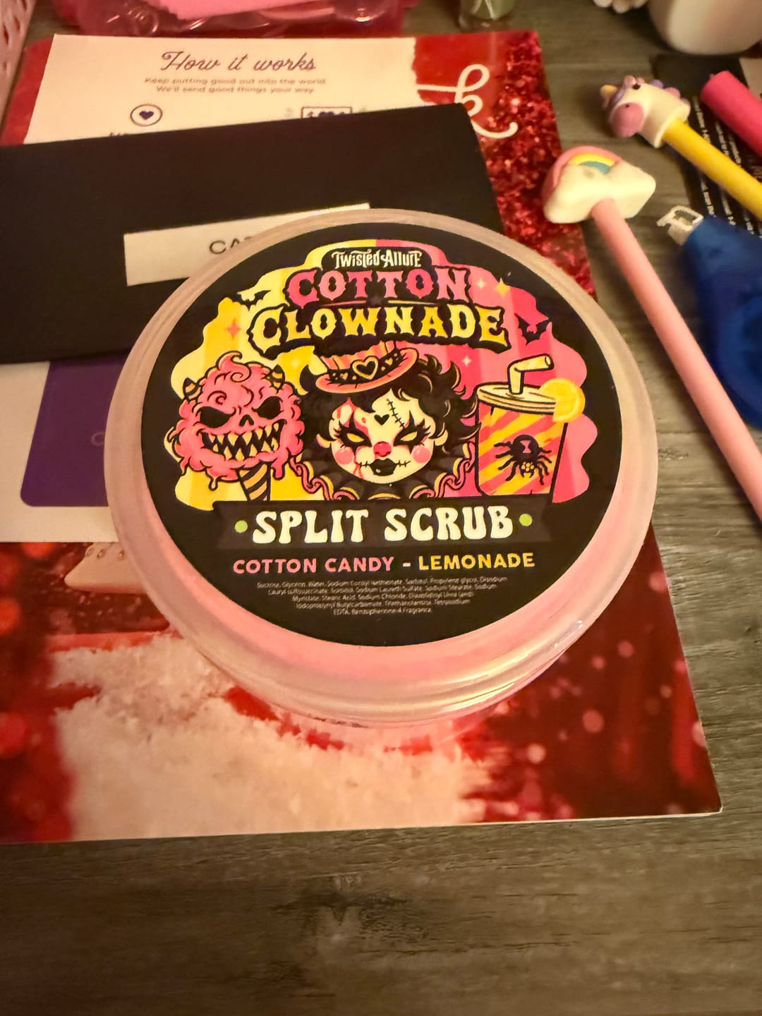 Customer photo review of Cotton Clownade Split Scrub