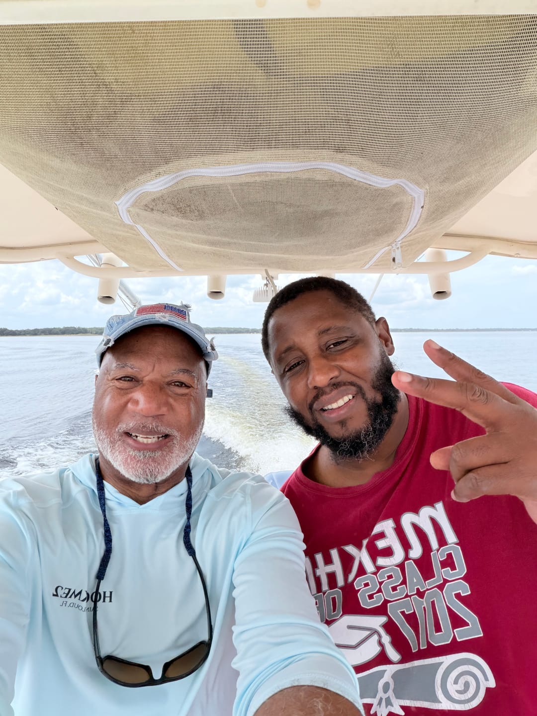 Customer photo review of Mens Captain & Crew Drifit Custom Boat Shirts - Long Sleeves