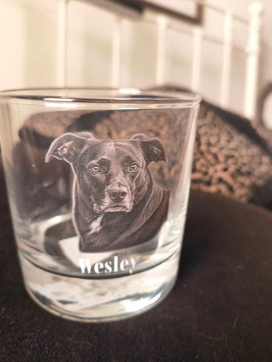 Customer photo review of Portrait Sketch - Personalized Whiskey Glass