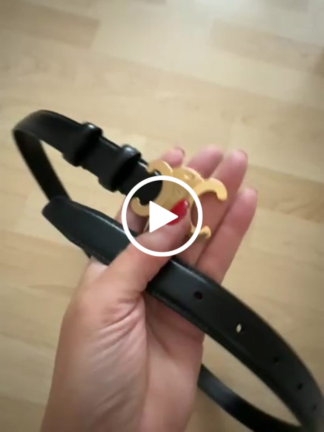 Customer video review of CEL Gold Buckle 13mm Belt Black Cowhide 179725
