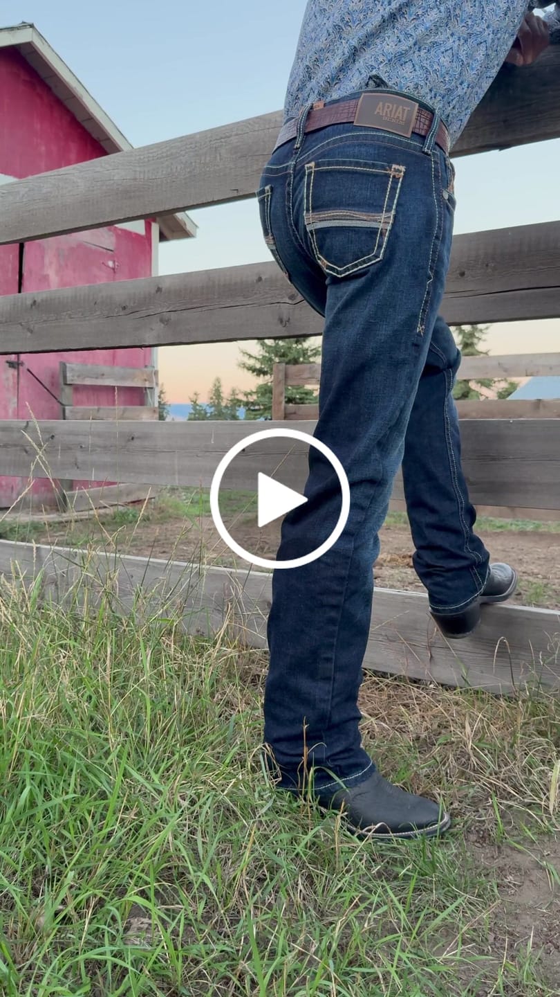 Customer video review of Ariat Men's M7 Rocker Boot Tanner Dodge Straight Leg Jean