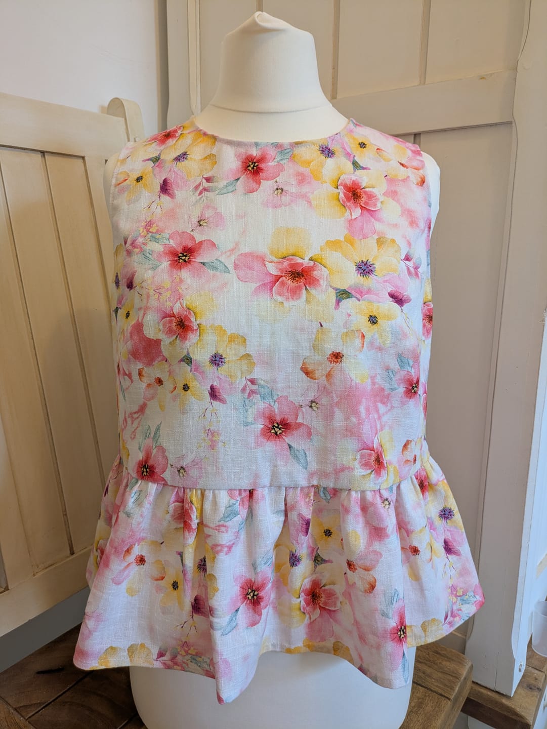 Customer photo review of Delicate Bloom Cotton Linen Fabric