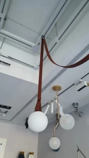 Customer photo review of Leather and Glass Chandelier for Dining Table, 80 to 200 cm