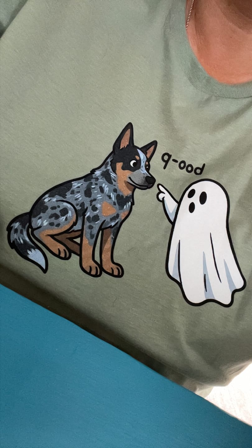 Customer photo review of Boo-p Cattle Dog Shirt
