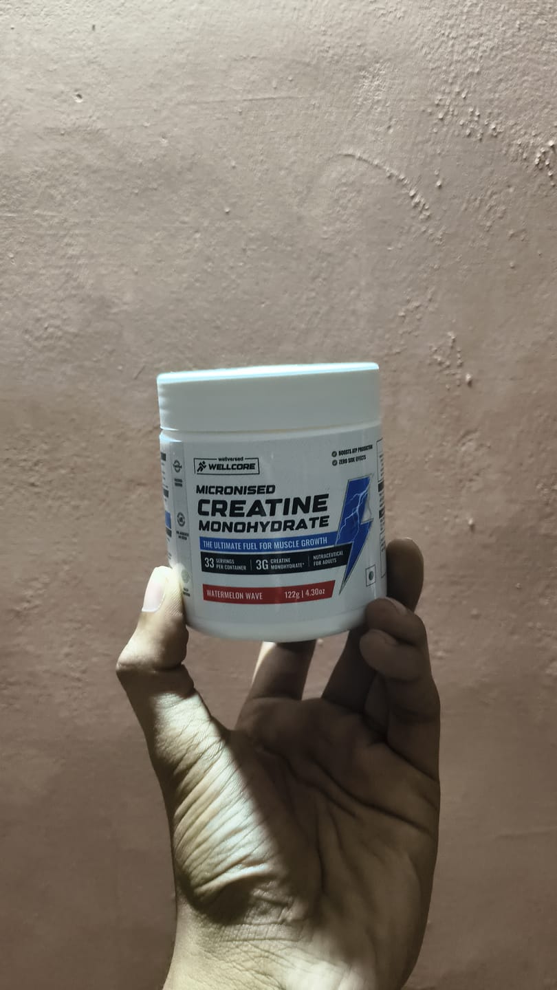 Customer photo review of Wellcore - Pure Micronised Creatine Monohydrate | Watermelon Wave (122g, 33 servings)