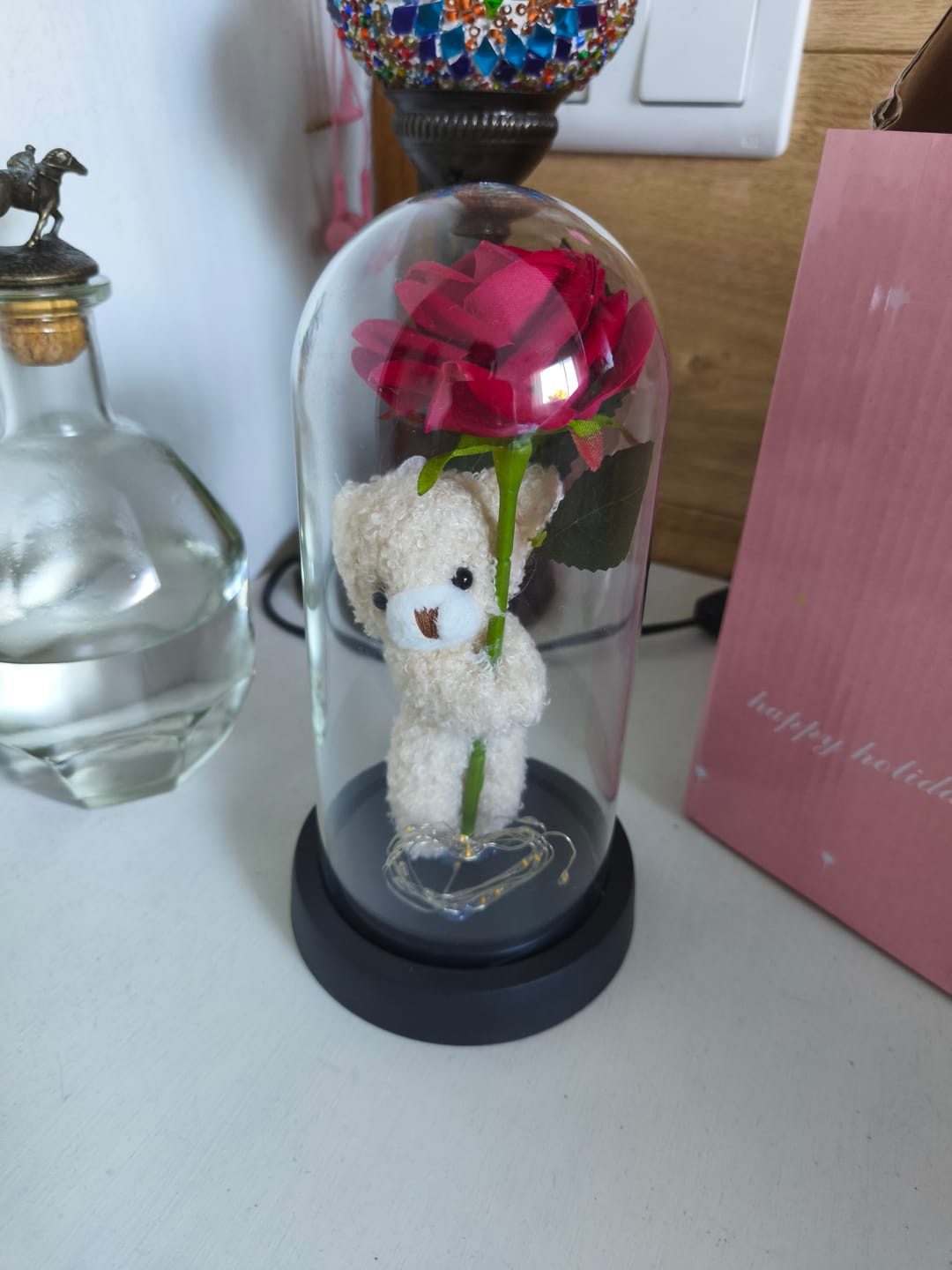 Customer photo review of Osito con Rosa y Corazón luminoso