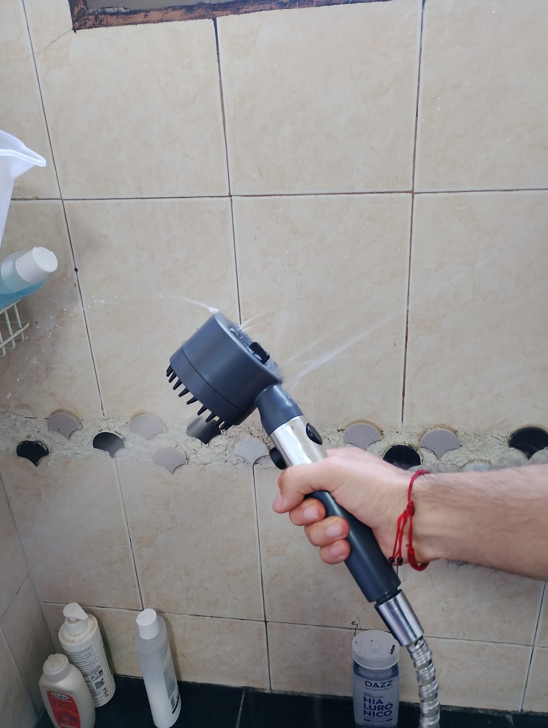 Customer photo review of Ducha 4 en 1 de Alta Presión con Filtro y Botón Stop (KIT COMPLETO)