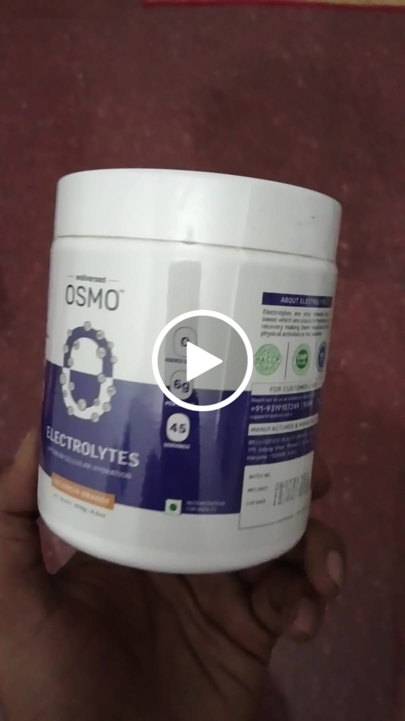 Customer video review of OSMO - Electrolyte Hydration Blend (Advanced Salts + Taurine & Vitamins) | Valencia Orange Flavour (270g, 45 servings)