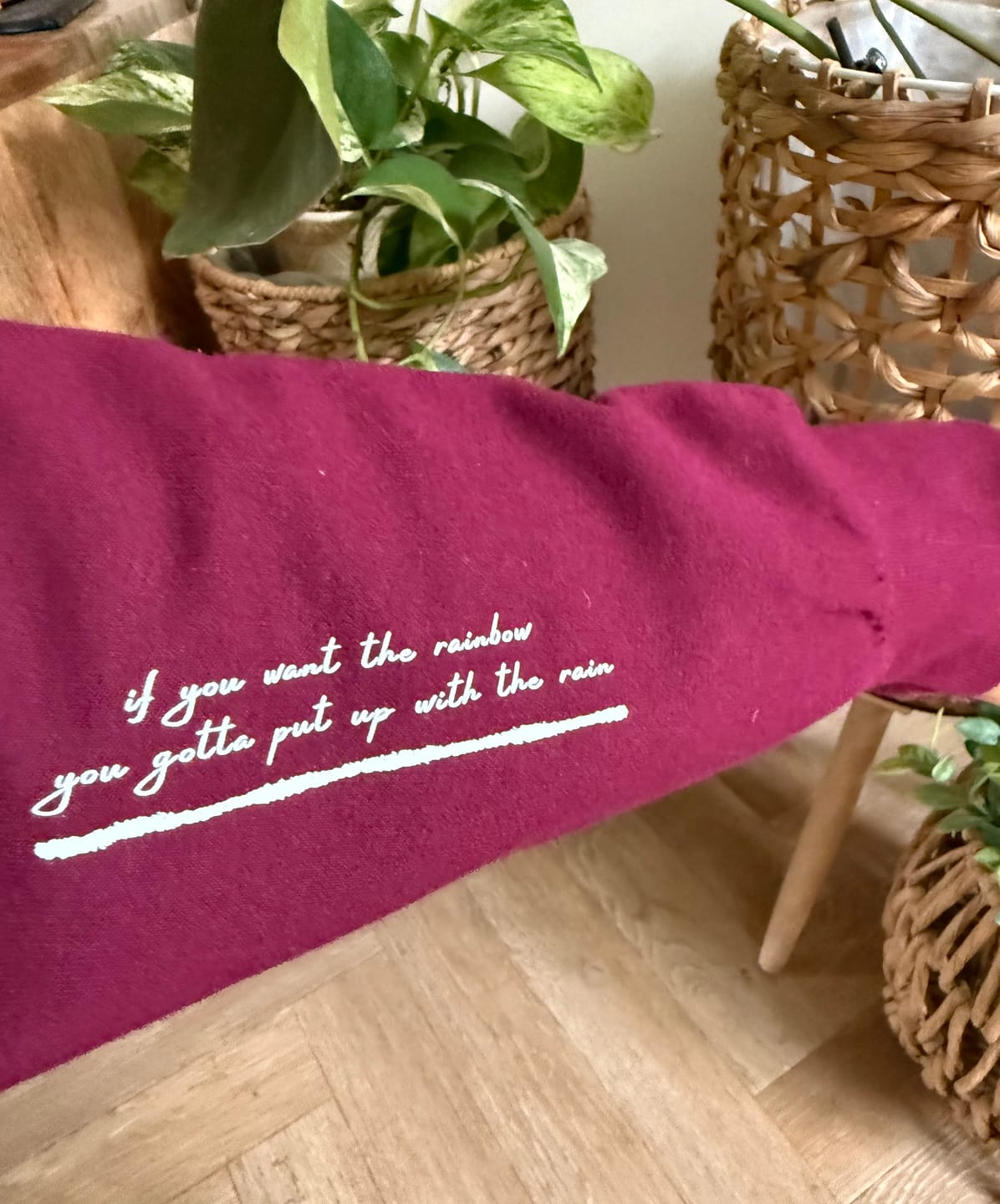 Customer photo review of Burgundy The Bright Side Sweatshirt
