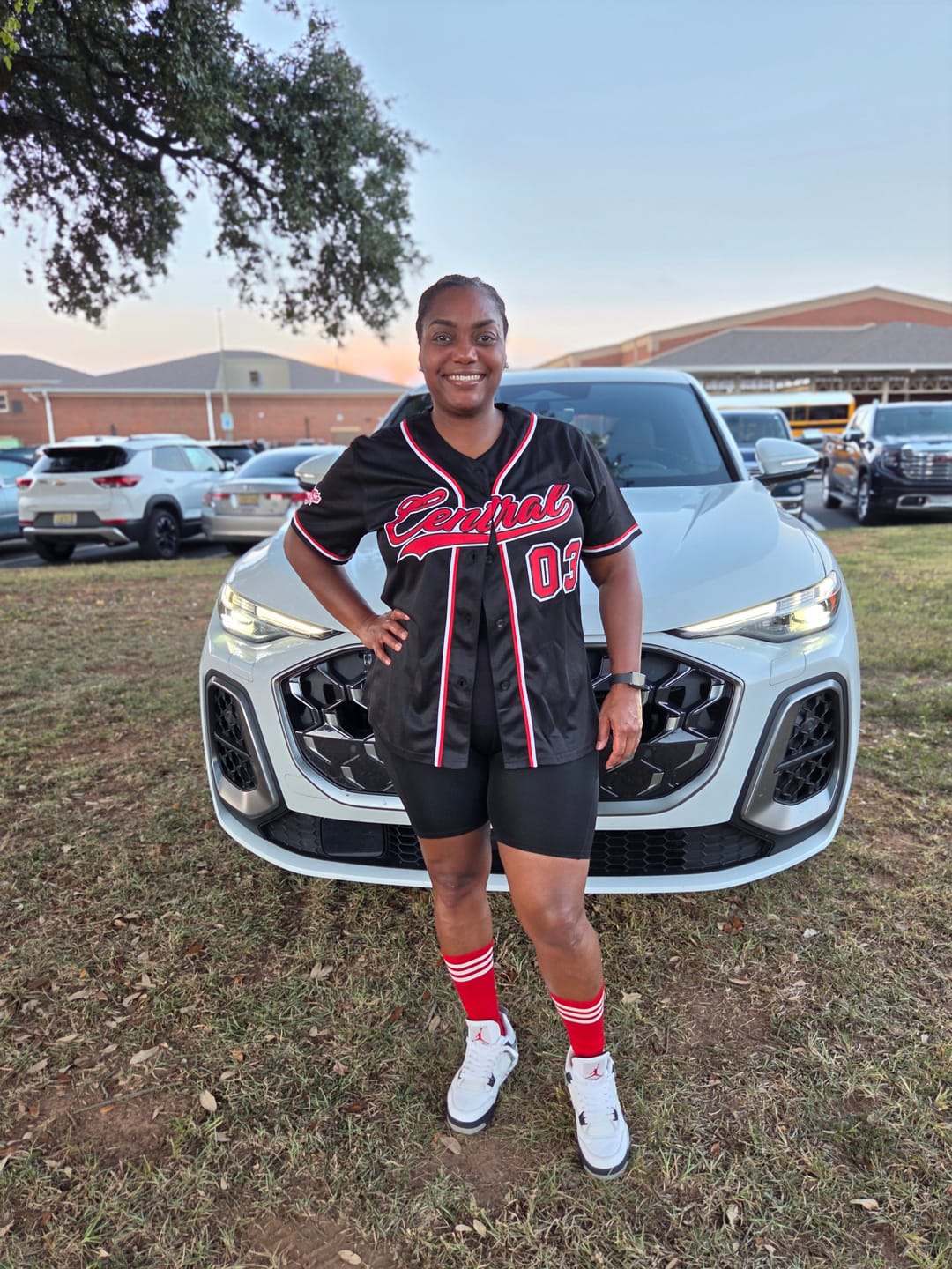 Customer photo review of Custom Black Red-White Classic Style Authentic Baseball Jersey