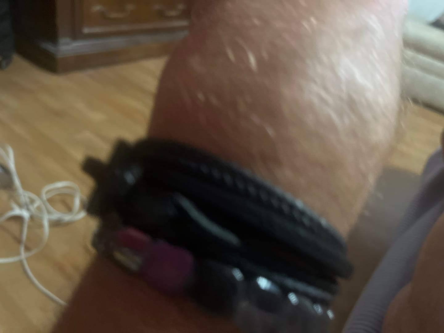 Customer photo review of FREE Today: Tri - Color Stainless Steel Cross & Braided Leather Fashion Bracelet