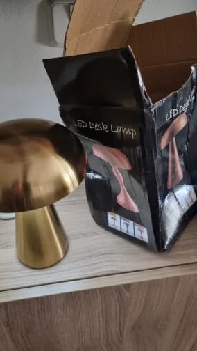 Customer photo review of Copper Table Lamp for Nightstand, Dome Shade, 23 cm