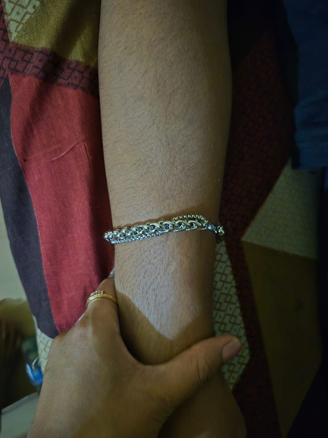 Customer photo review of Layered Silver Bracelet