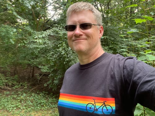Customer photo review of Retro Bike Stripe Tee