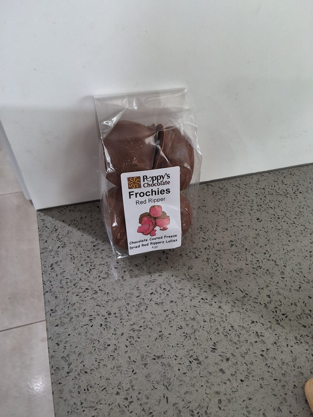 Customer photo review of Frochies Red Ripper chocolate coated freeze dried lollies
