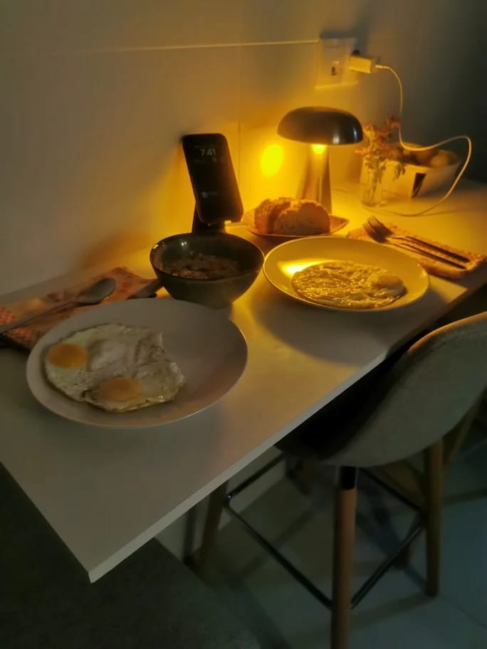 Customer photo review of Copper Table Lamp for Nightstand, Dome Shade, 23 cm
