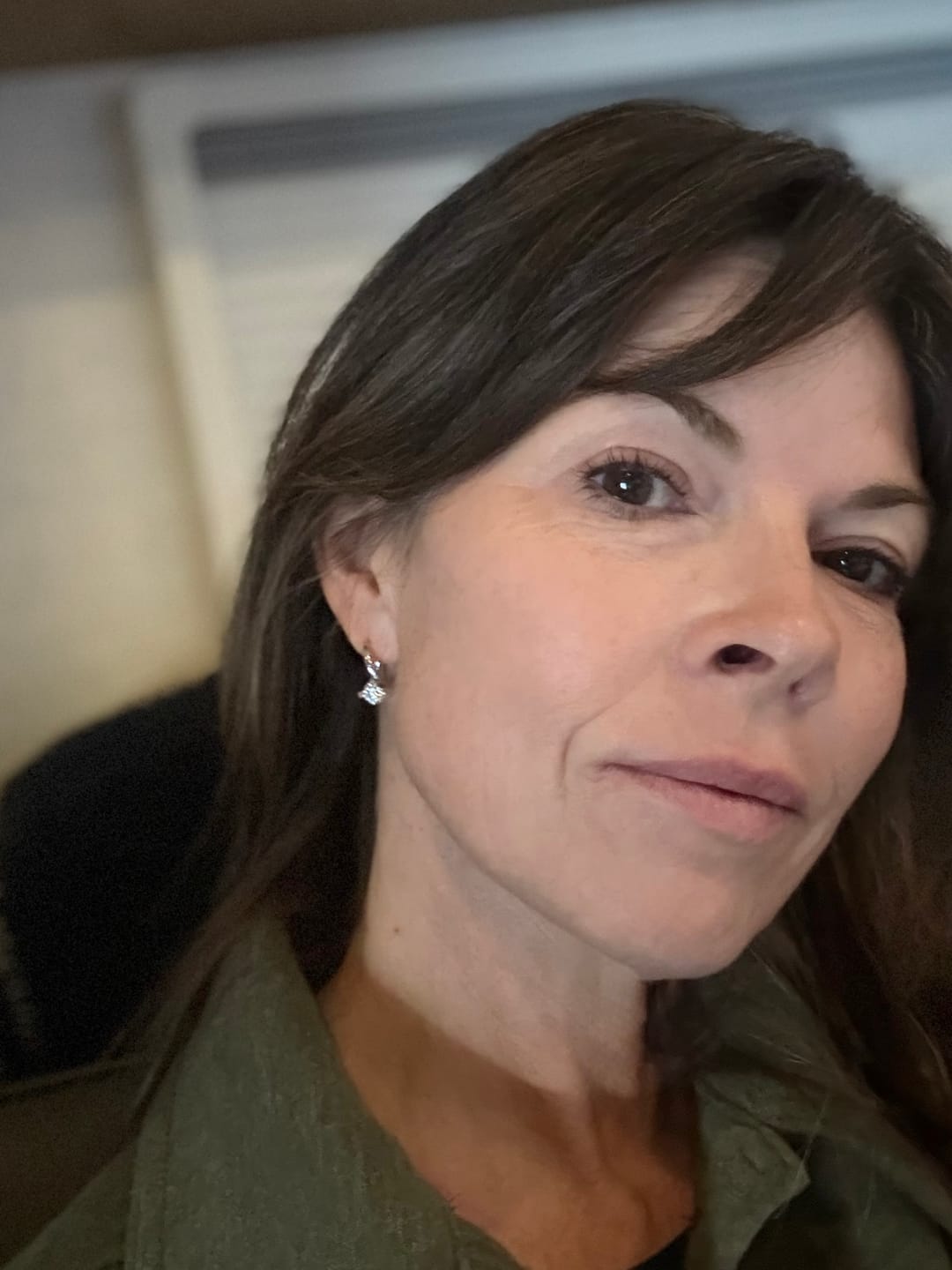 Customer photo review of Solitaire Round Moissanite Hoop Earrings In Sterling Silver