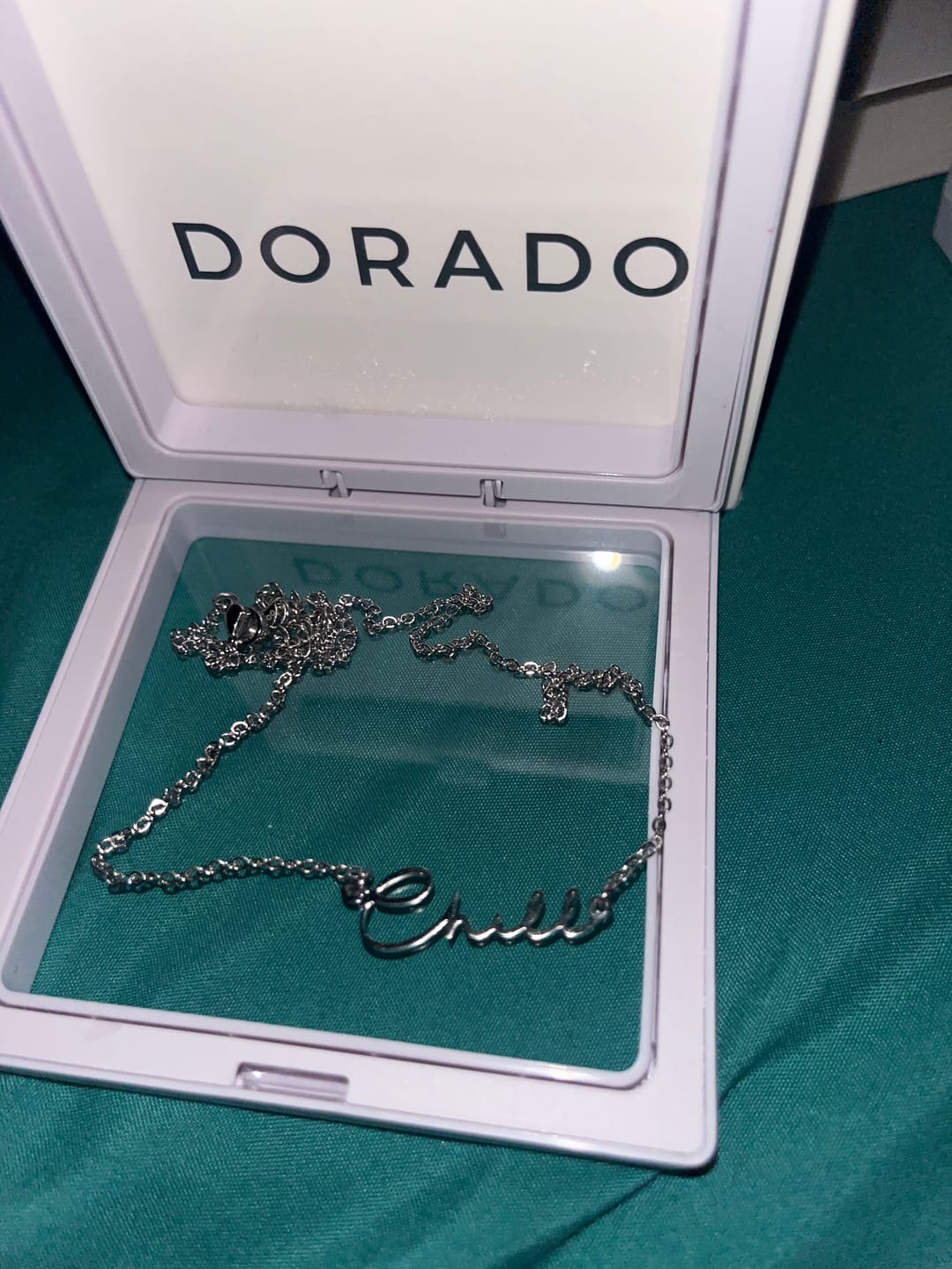 Customer photo review of Mon Petit Name Necklace