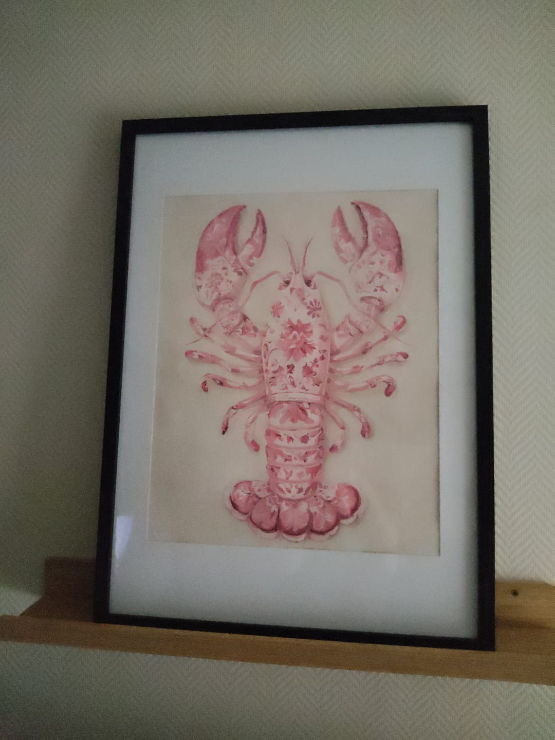 Customer photo review of Delft Pink Lobster | Paint by Number
