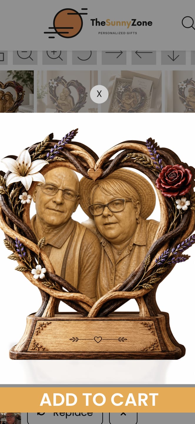 Customer photo review of Custom Photo Couple Floral Tree Heart - Personalized Customized 3-layered Wooden Plaque - Love Gift For Couples, Wife, Husband