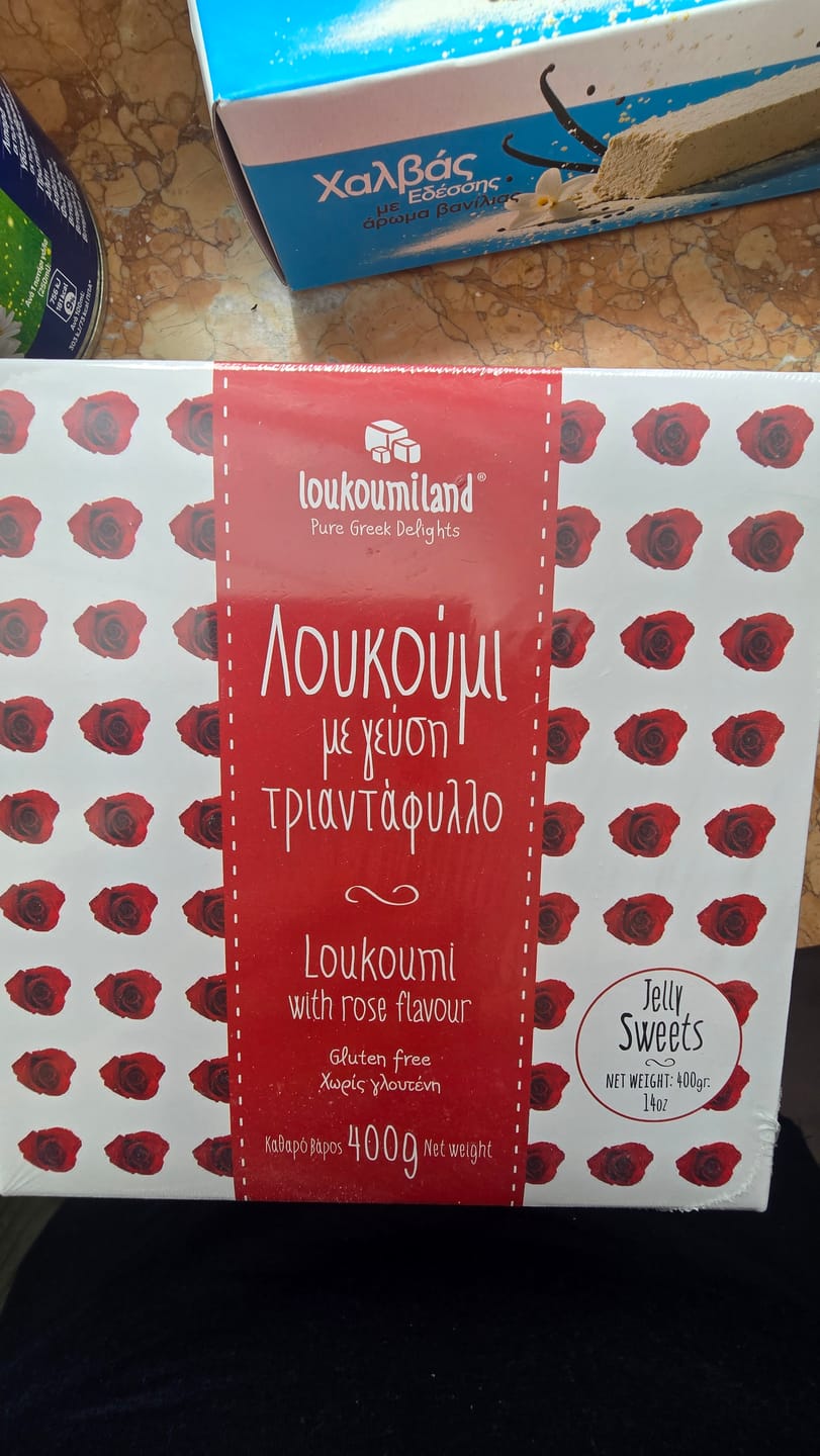 Customer photo review of Traditional Greek Loukoumi – Rose Delight (400g)