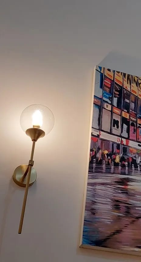 Customer photo review of Glass Wall Sconce for Hallway, Amber or Clear, 15 to 60 cm