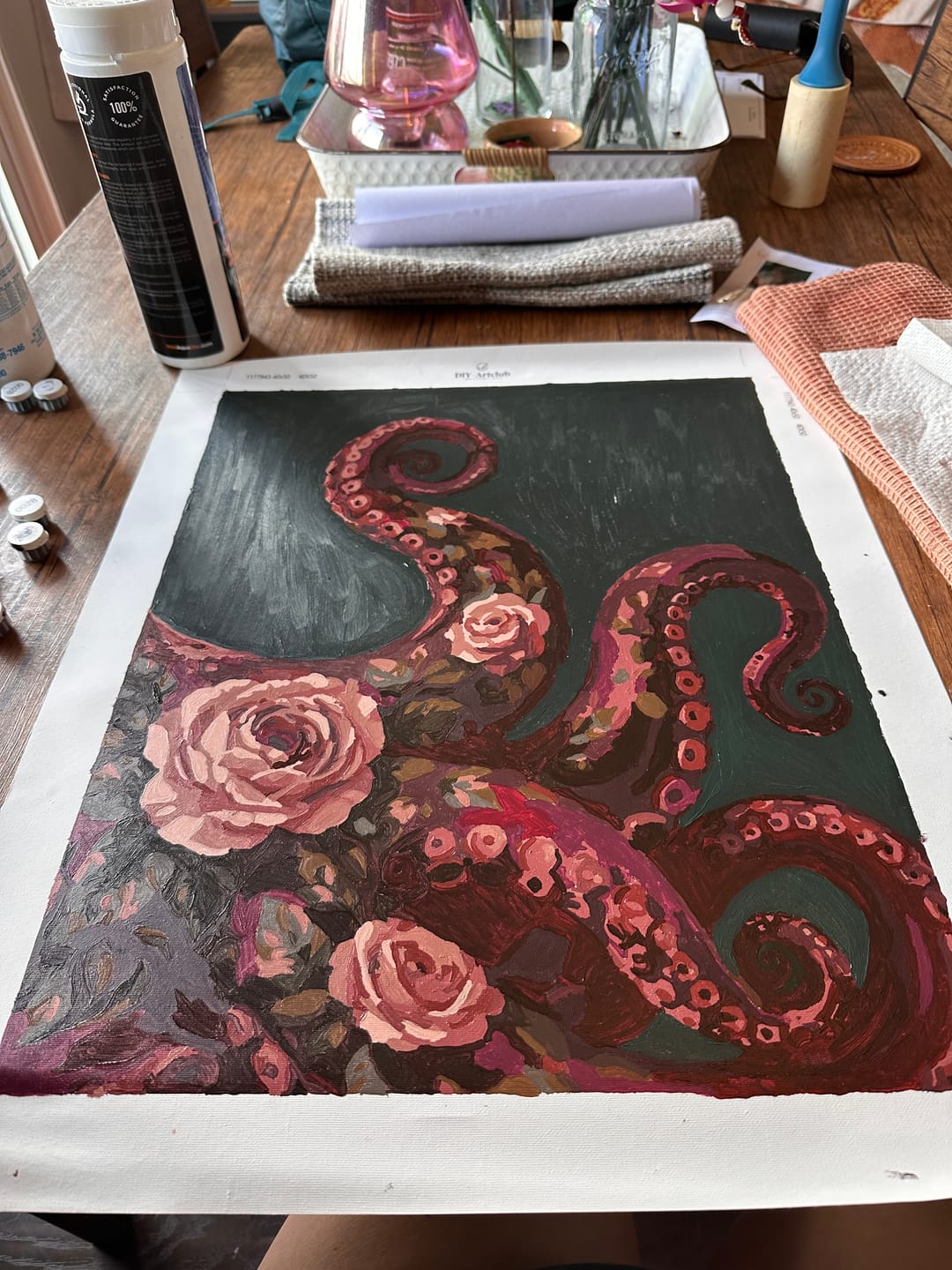 Customer photo review of The Blooming Kraken | Paint by Number
