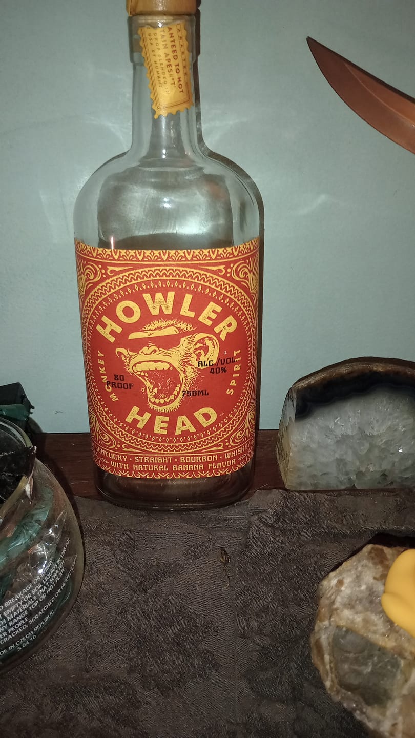 Customer photo review of Howler Head Banana Infused Kentucky Straight Bourbon Whiskey