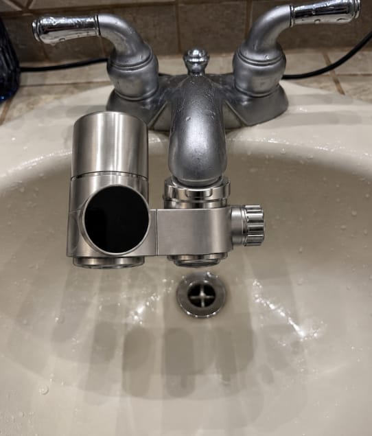 Customer photo review of PureGlow — The UV Faucet Filter for Clearer Skin