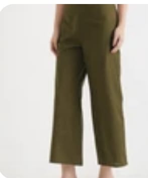 Customer photo review of Women Olive Green Airy Linen Wide Leg Pant