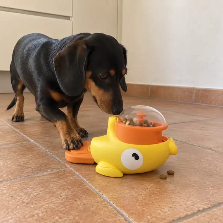 Customer photo review of Duck Puzzle Feeder for Playful Mealtimes