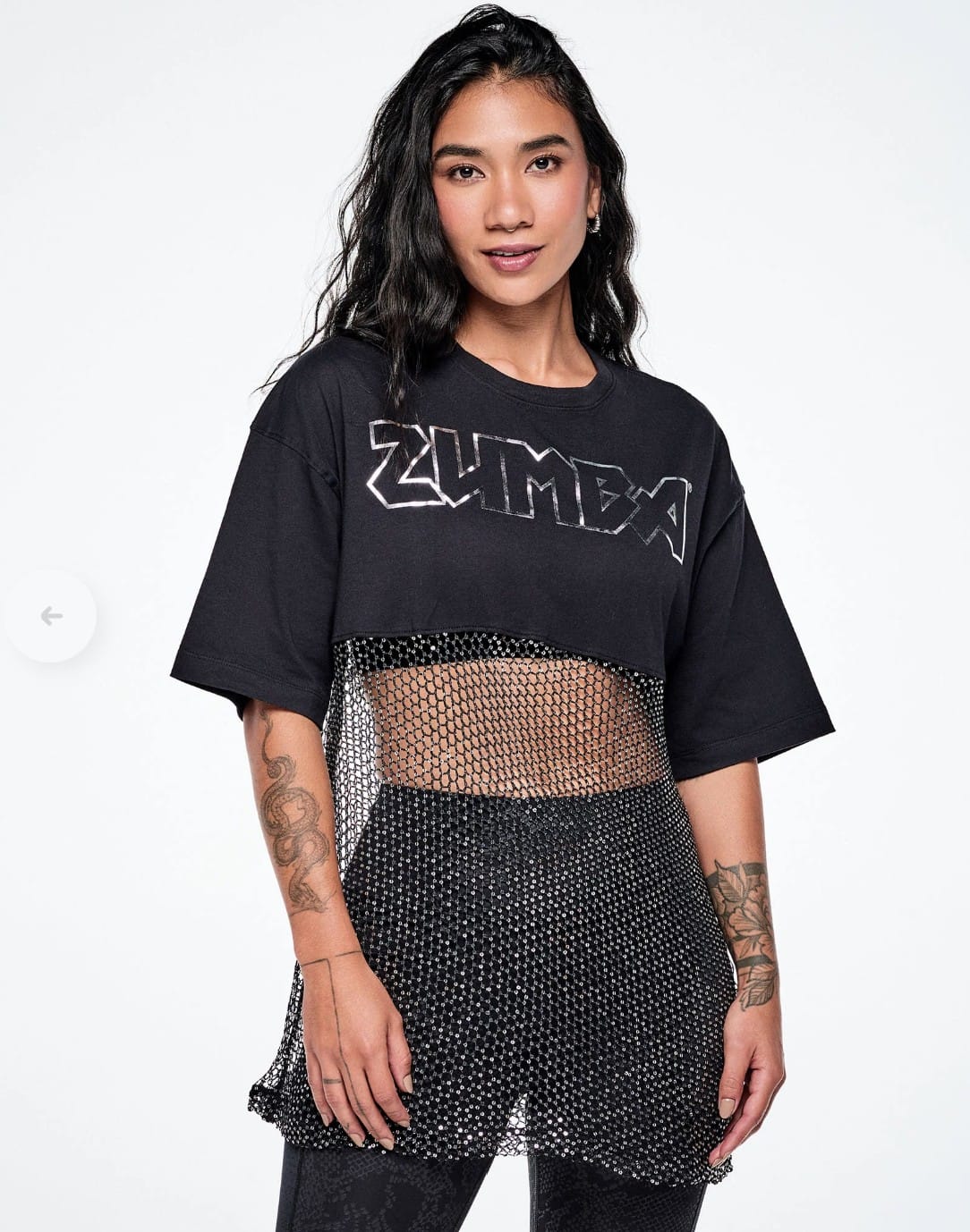 Customer photo review of Rock 'n' Roll Oversized Long Mesh Top