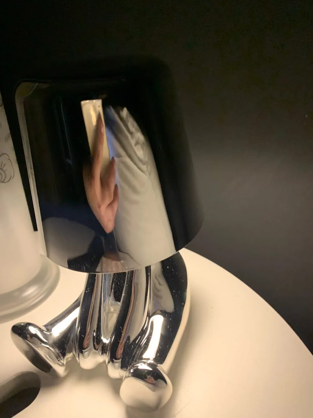 Customer photo review of Figurine Table Lamp for Bedside, Gold, Touch Dimming, 19 cm