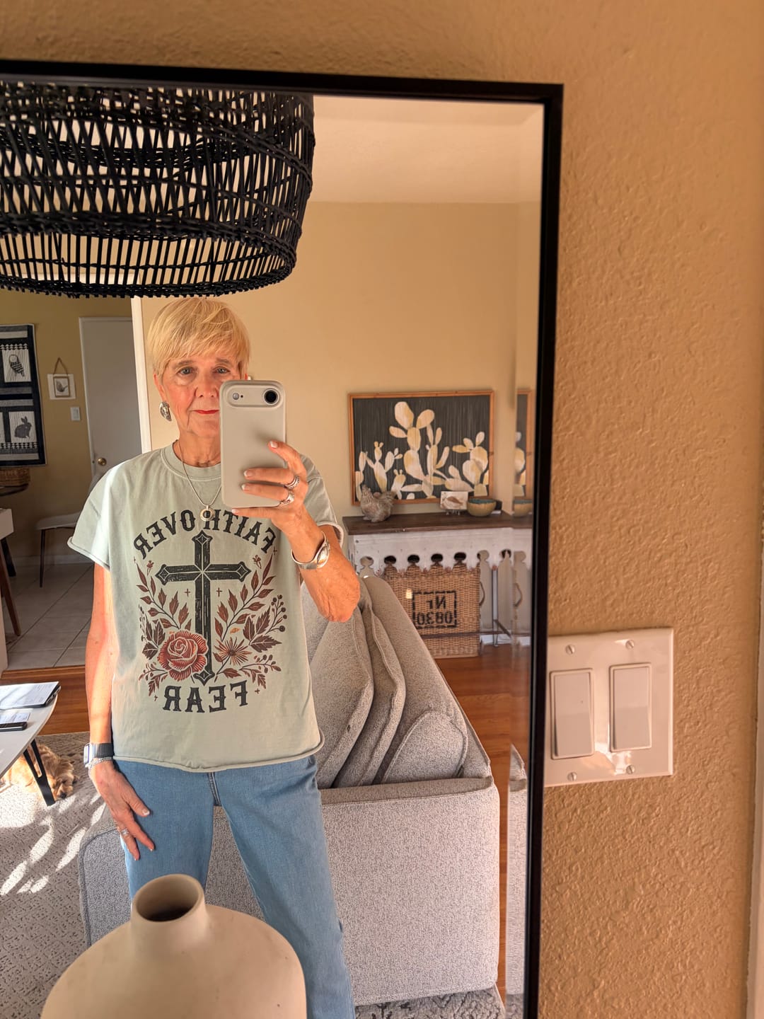 Customer photo review of Faith Over Fear T-Shirt