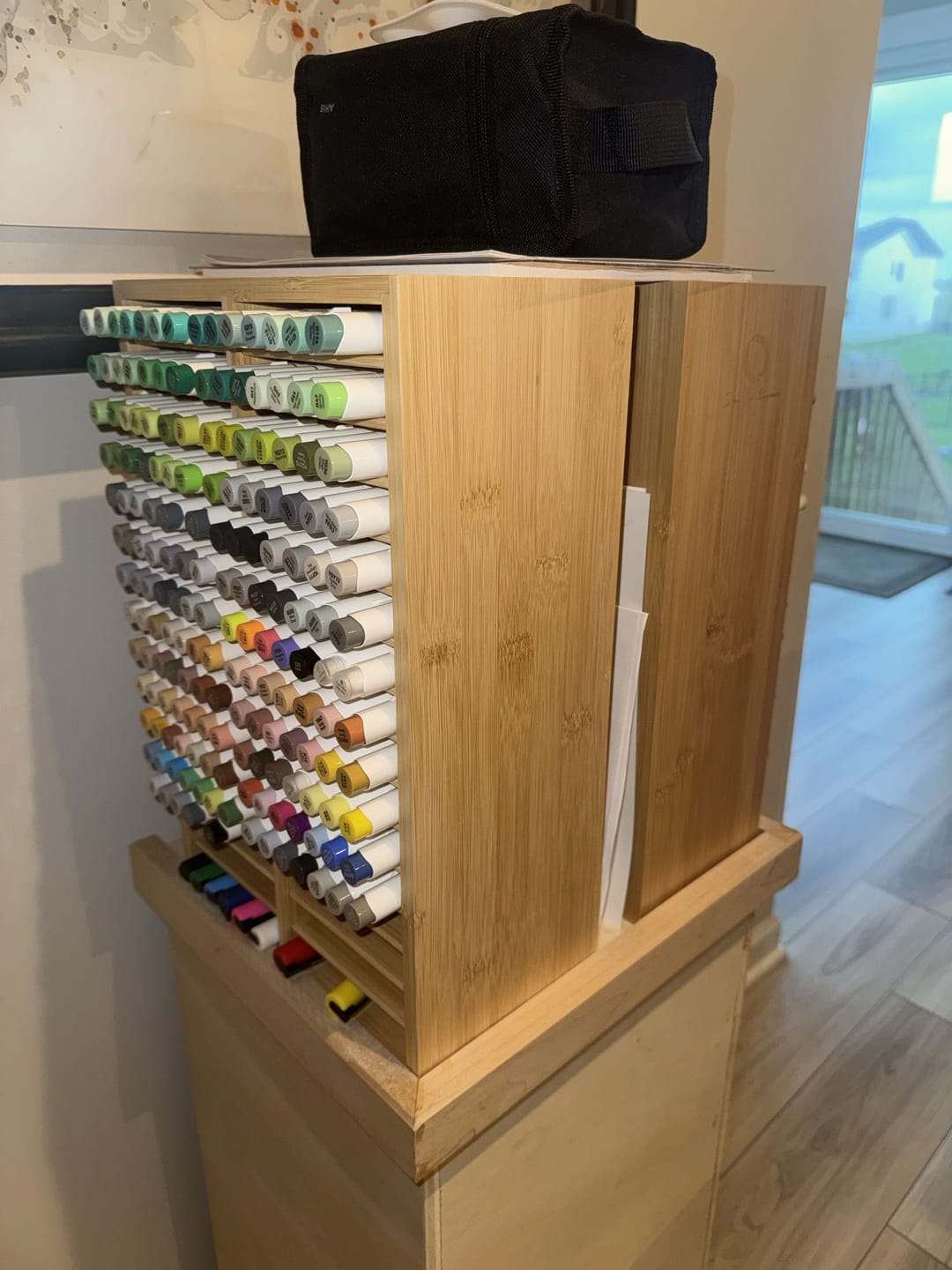 Customer photo review of Ohuhu Bamboo Marker Organizer
