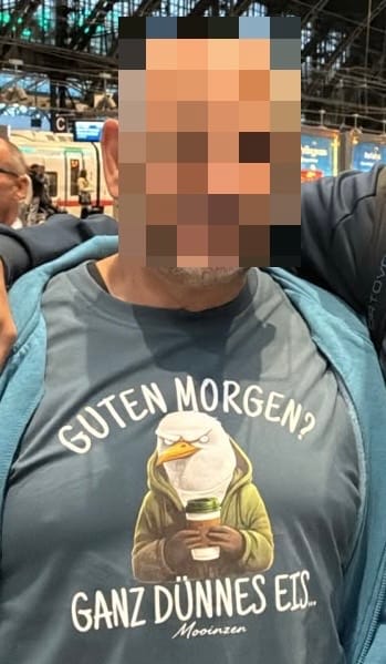Customer photo review of Guten Morgen? ganz dünnes Eis.. · Unisex Premium Bio T-Shirt