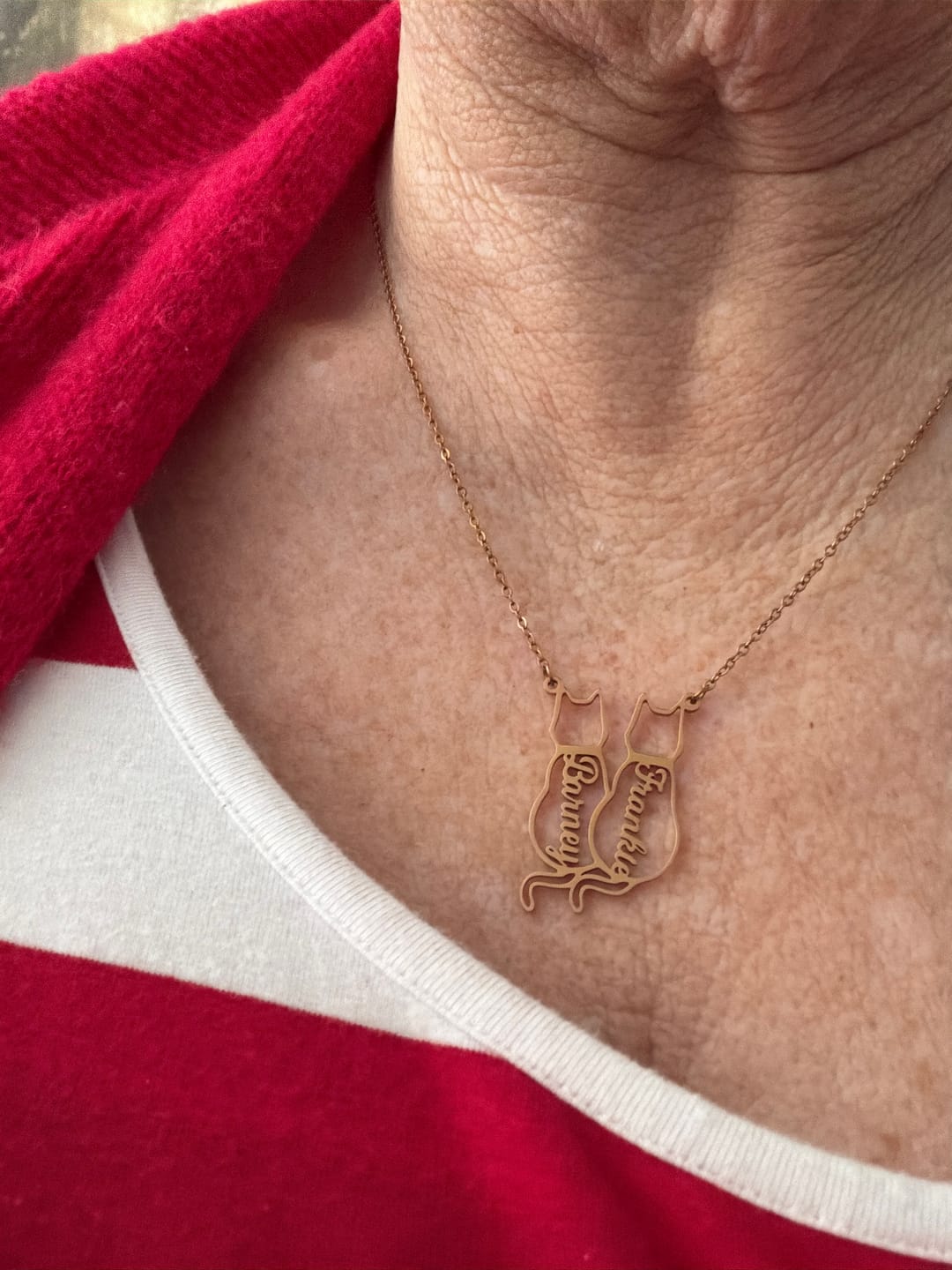 Customer photo review of Custom Cat Name Necklace