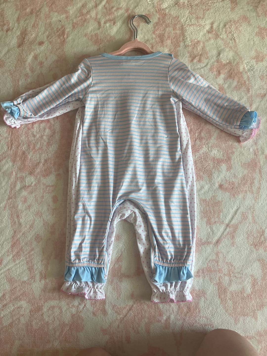 Customer photo review of Pink Polka Dot Ruffle Romper