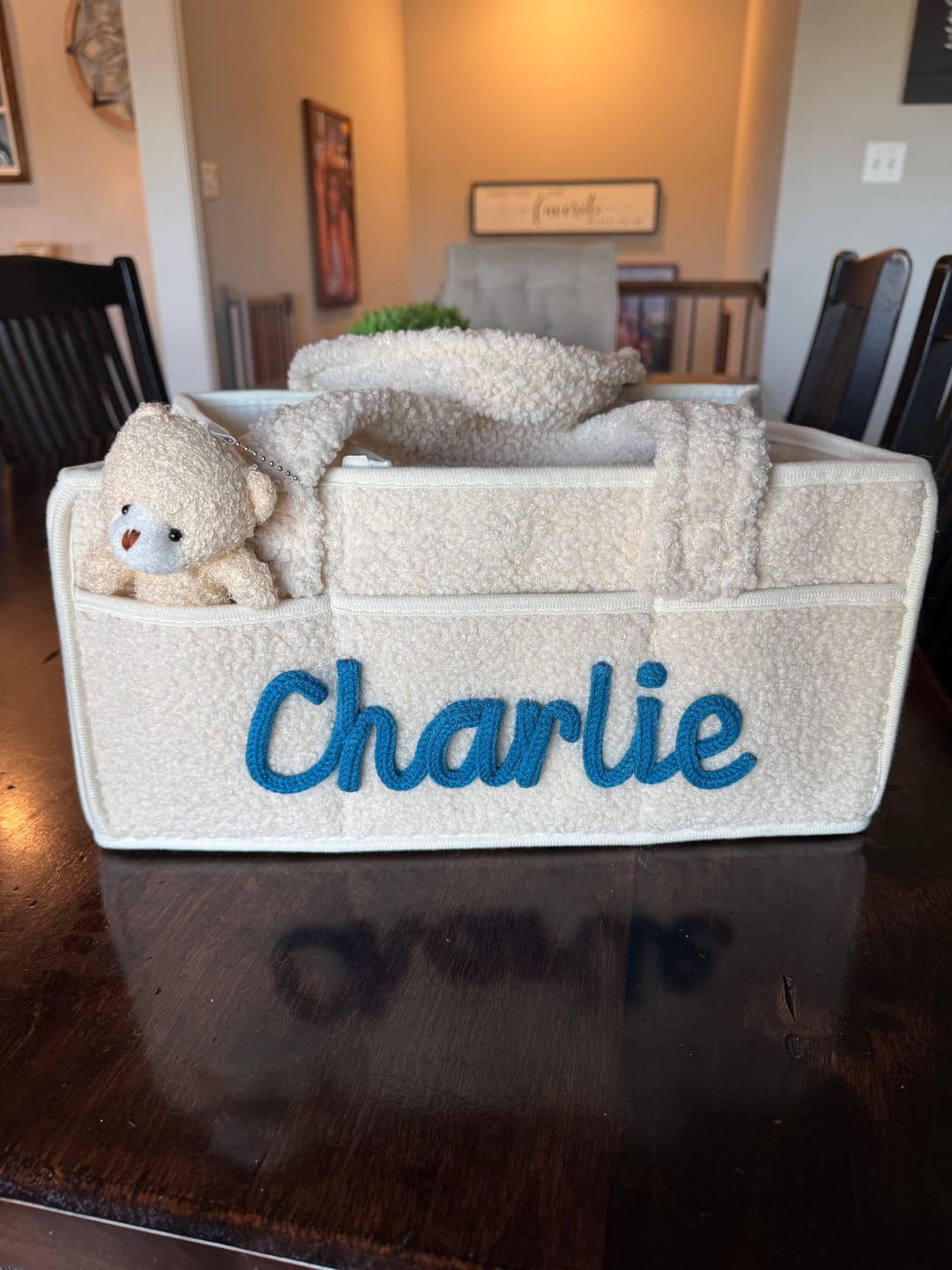 Customer photo review of K&C - Personalized Baby Storage Basket