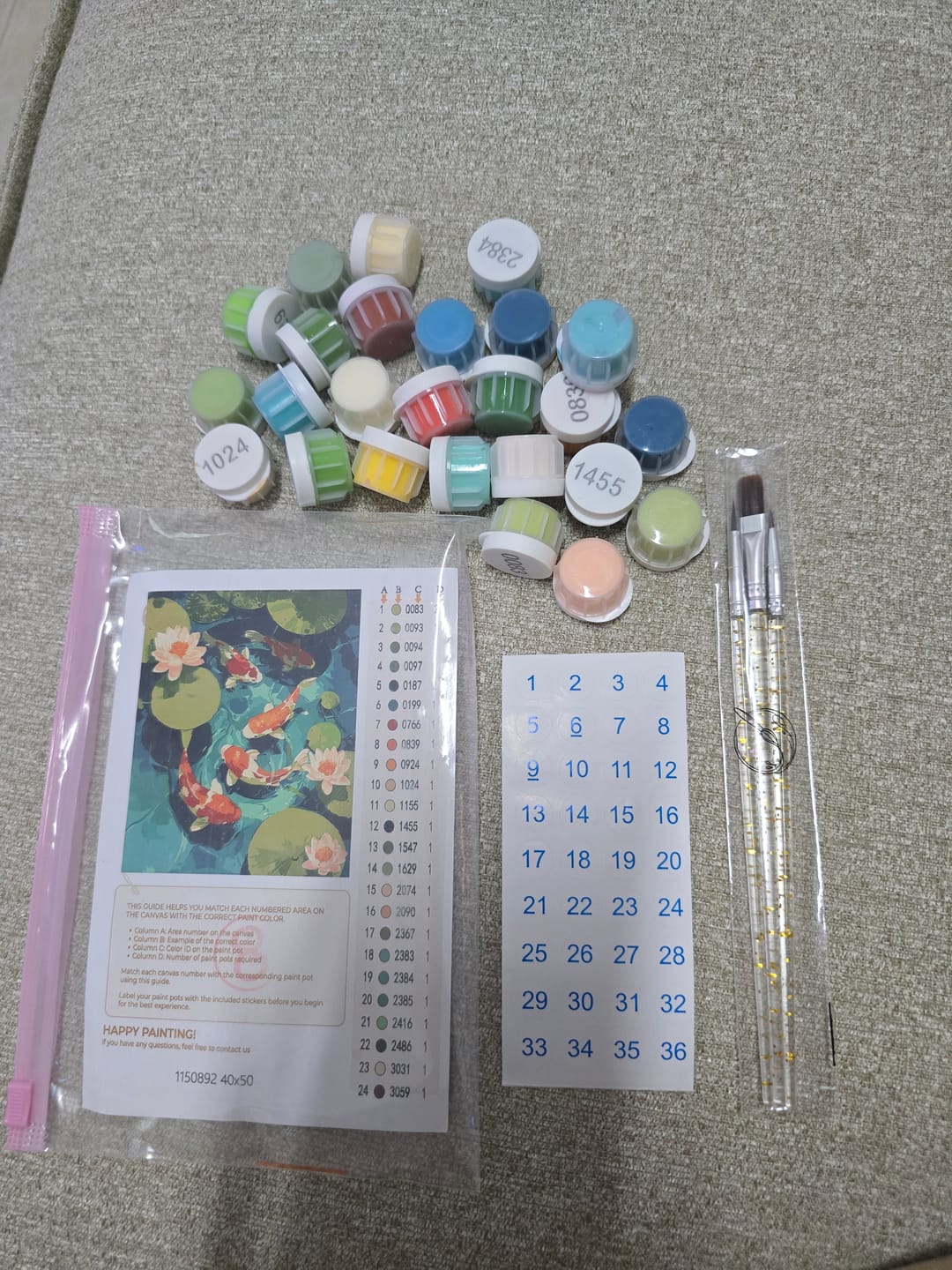 Customer photo review of Koi pond | Paint by Number