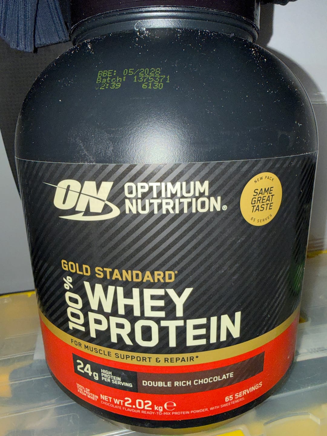 Customer photo review of Gold Standard 100% Whey Proteīns (2.01 kg - 2.04 kg)