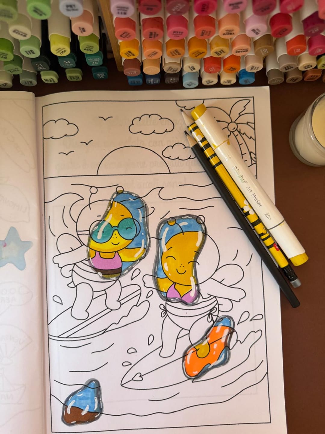 Customer photo review of Ohuhu Honolulu 96 Pastel Colors Alcohol Art Markers - Sweetness & Blossoming (New Color Codes)