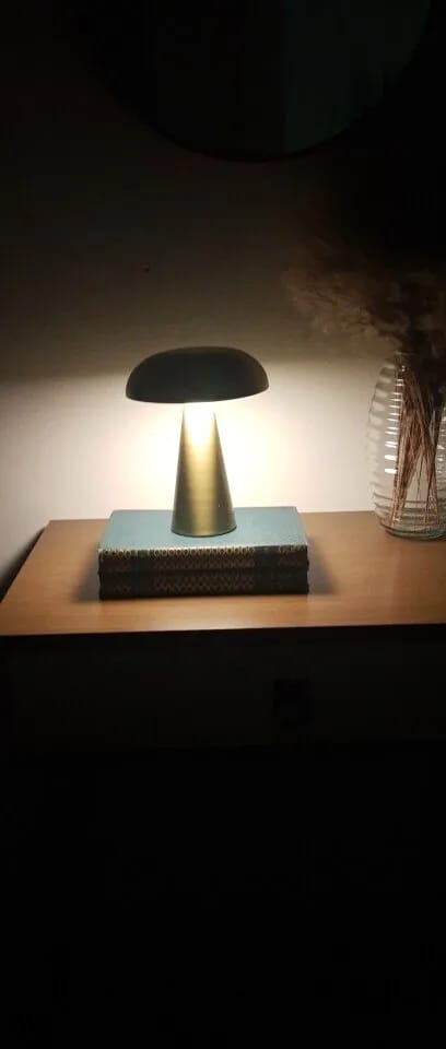 Customer photo review of Copper Table Lamp for Nightstand, Dome Shade, 23 cm