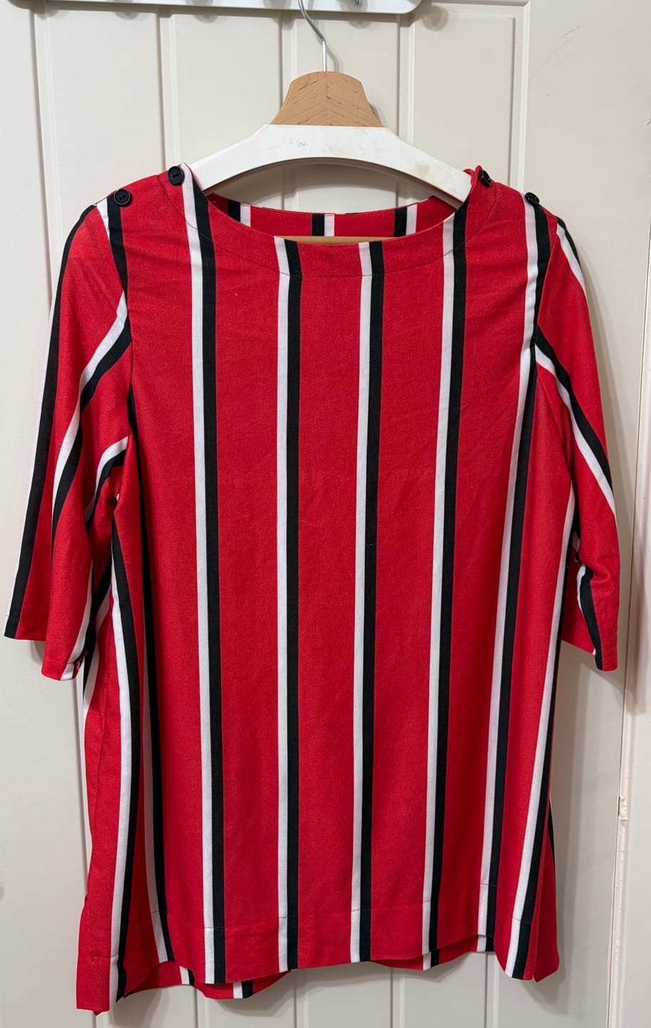 Customer photo review of Special Offer Red Stripe Jersey Fabric - 5m Pre-cut