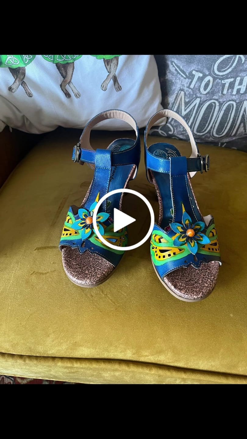 Customer video review of Retro Floral Two-Tone Design Mary Jane Pumps