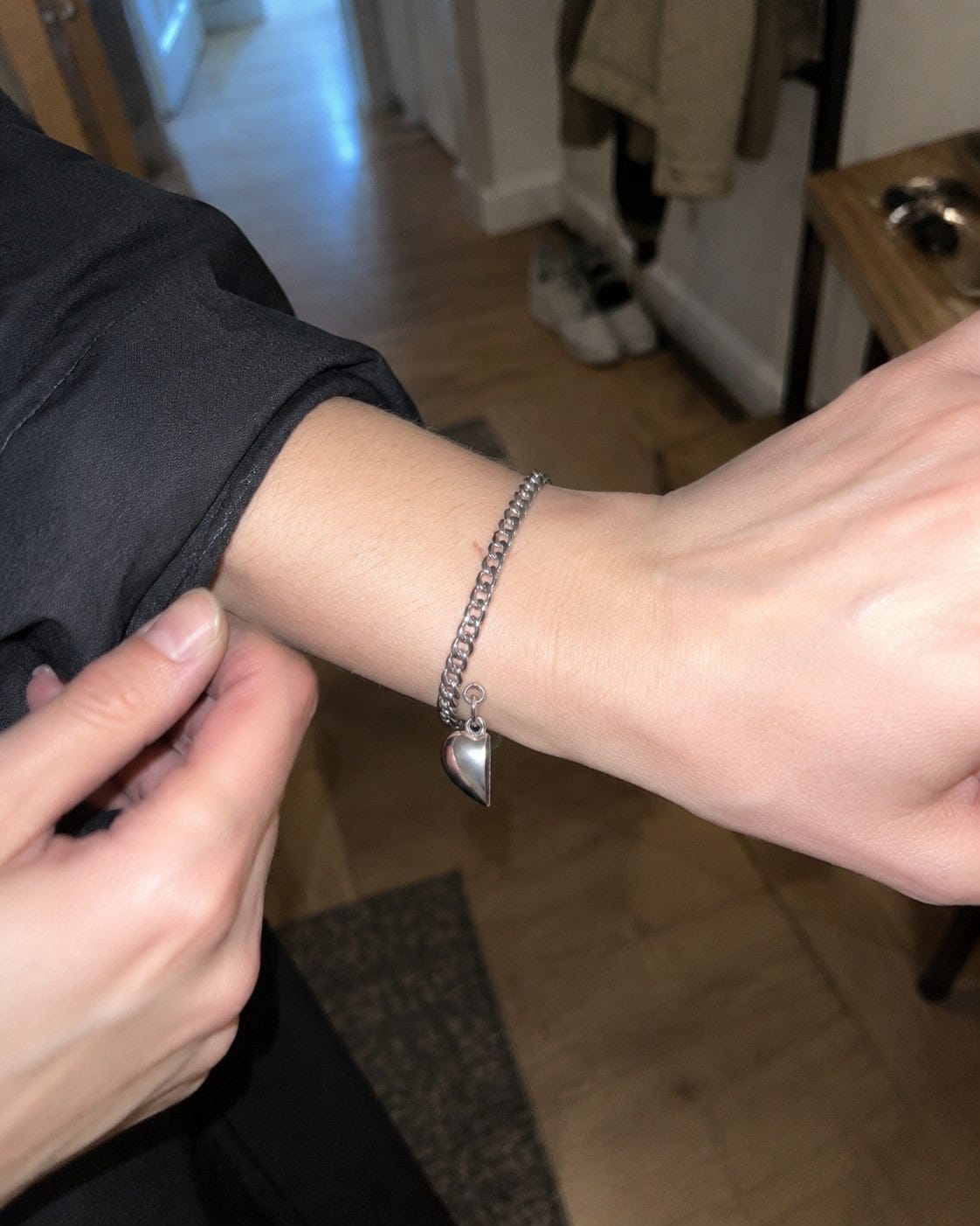 Customer photo review of Magnetic Heart Bond Matching Bracelet Set