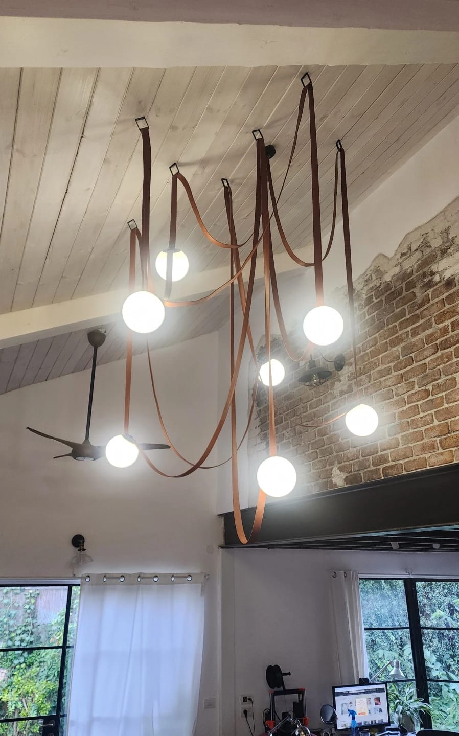 Customer photo review of Leather and Glass Chandelier for Dining Table, 80 to 200 cm