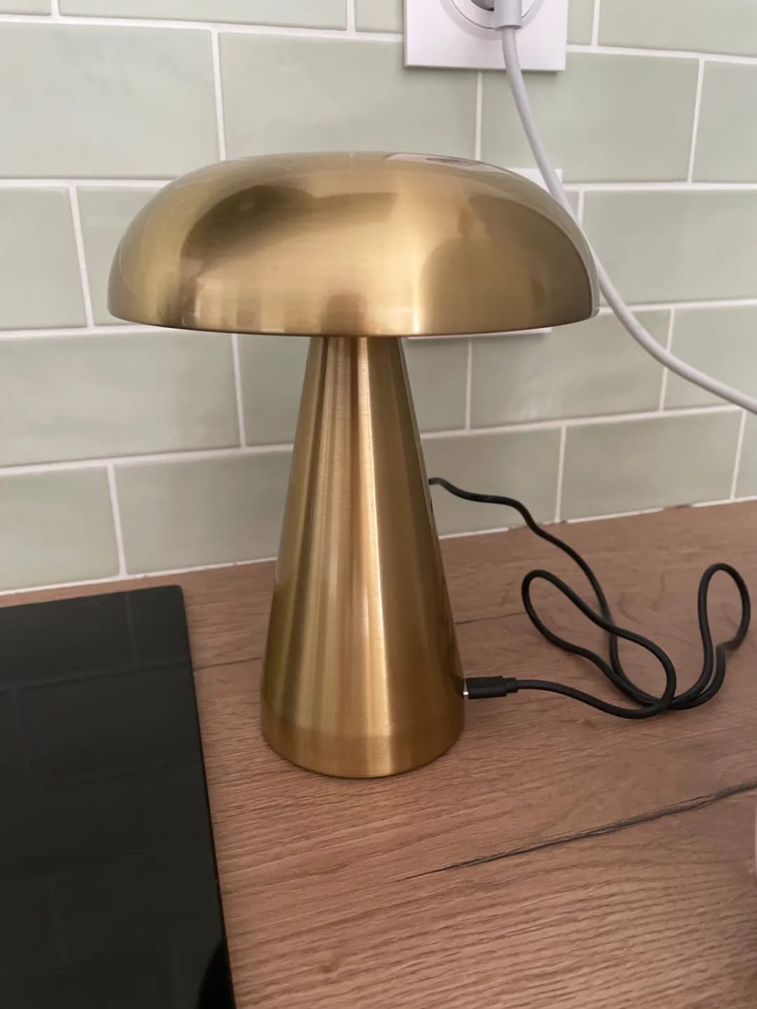 Customer photo review of Copper Table Lamp for Nightstand, Dome Shade, 23 cm