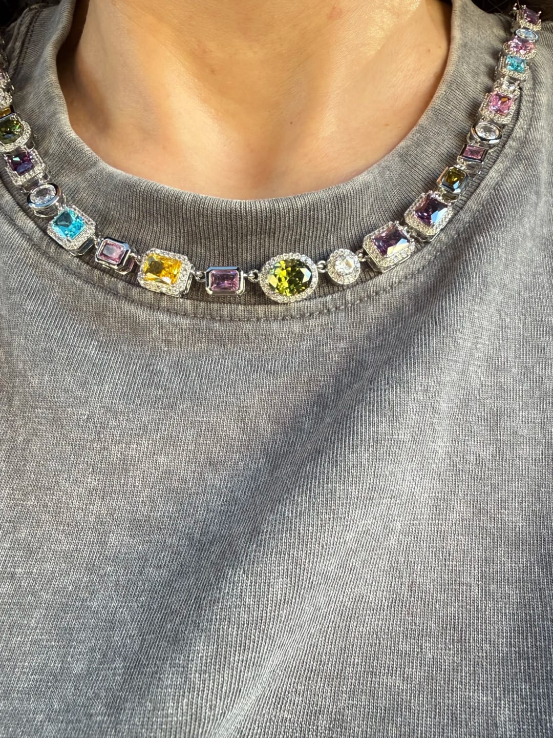 Customer photo review of Collier de pierres précieuses (argent)